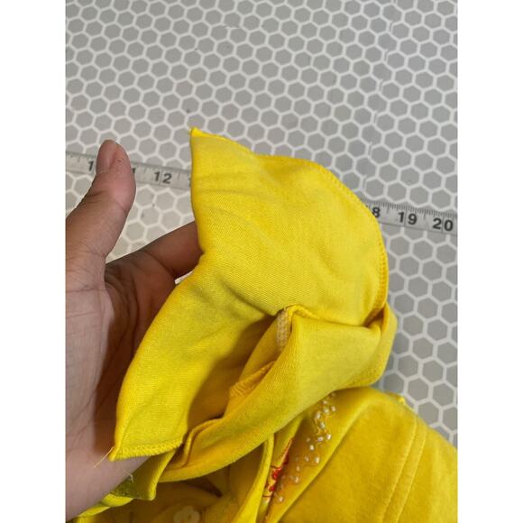 Vintage Lisa Ashley Womens Cardigan Small Yellow Floral Beaded Cottagecore 90s - Picture 10 of 13